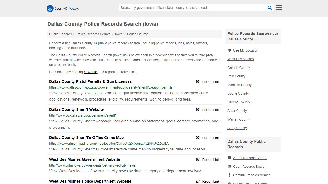 Police Records Search - Dallas County, IA (Accidents & Arrest Records)