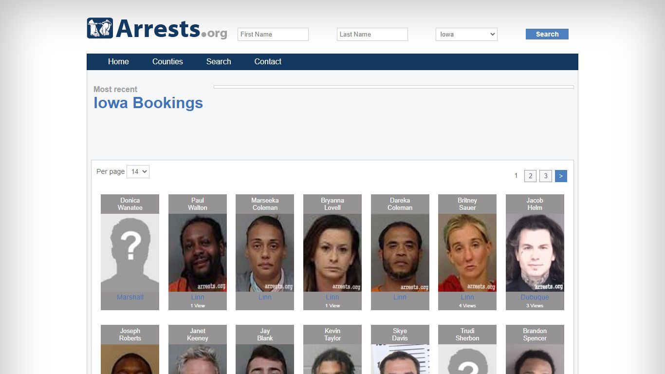 Iowa Arrests and Inmate Search